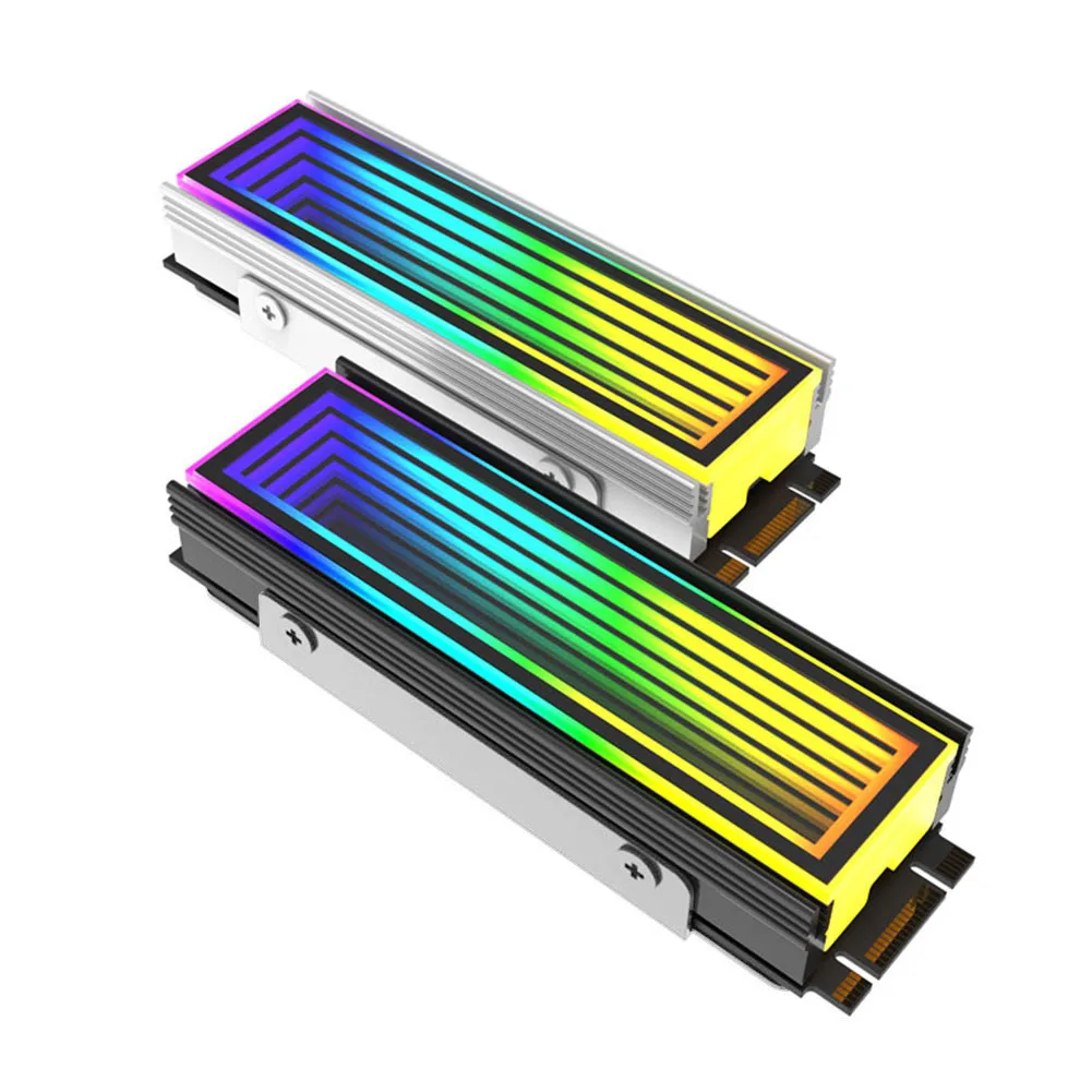 M.2 Nvme SSD Radiator Heat Sink 5V 3PIN ARGB Heat Cooler Radiator AURA Sync Aluminum Alloy Heat-resistance for M.2 2280