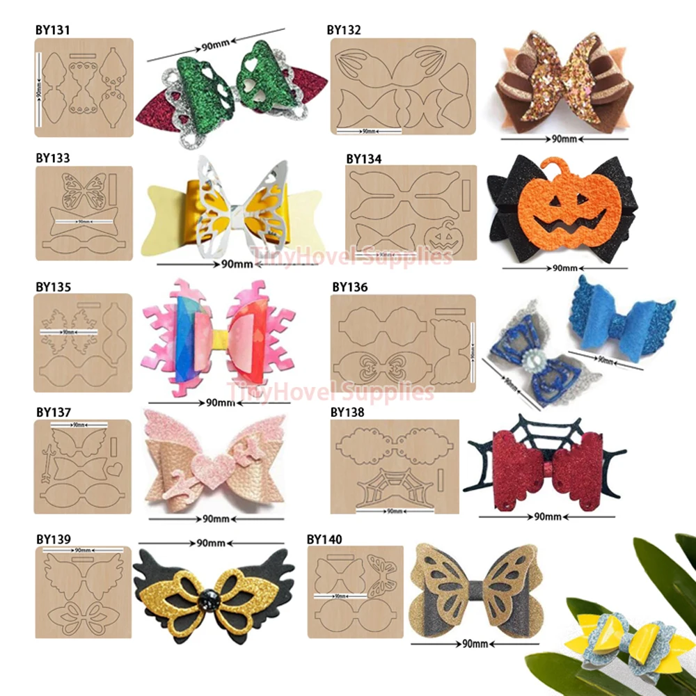 Bow Tie and Butterfly Cutting Dies, Wooden Die Cut, Scrapbooking for Leather, for Common Leather Cutting, Big Shot Machine BY131