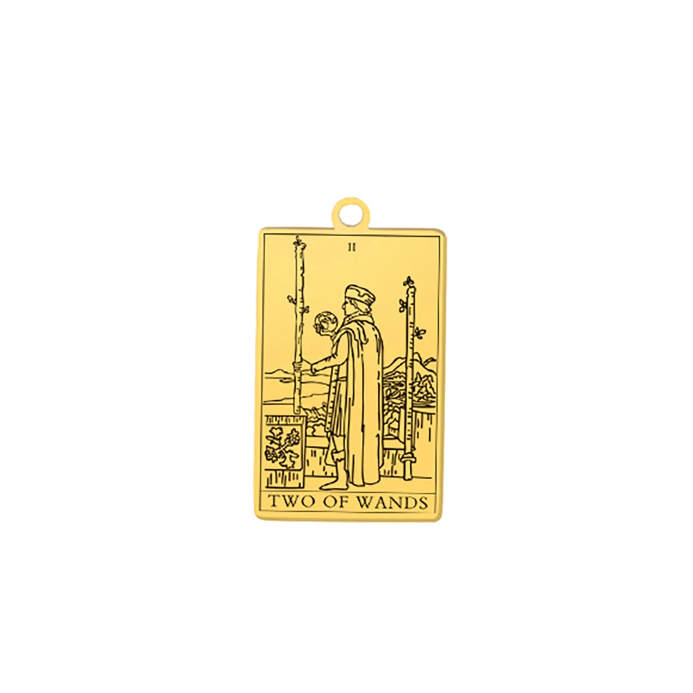 Dawapara Zauberstäbe Tarot Karte Anhänger für Halsketten Ohrringe Kleinere Arcana Edelstahl DIY Charme für Schmuck Machen – Detail 7