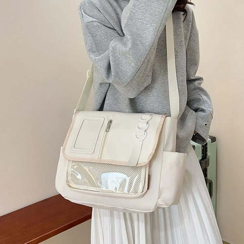 

Creative Zipper Bag Solid Color Itabag Nylon Idol Merchandise Storage Transparent Bags Wallet Cotton Bag Shoulder Bag Girl