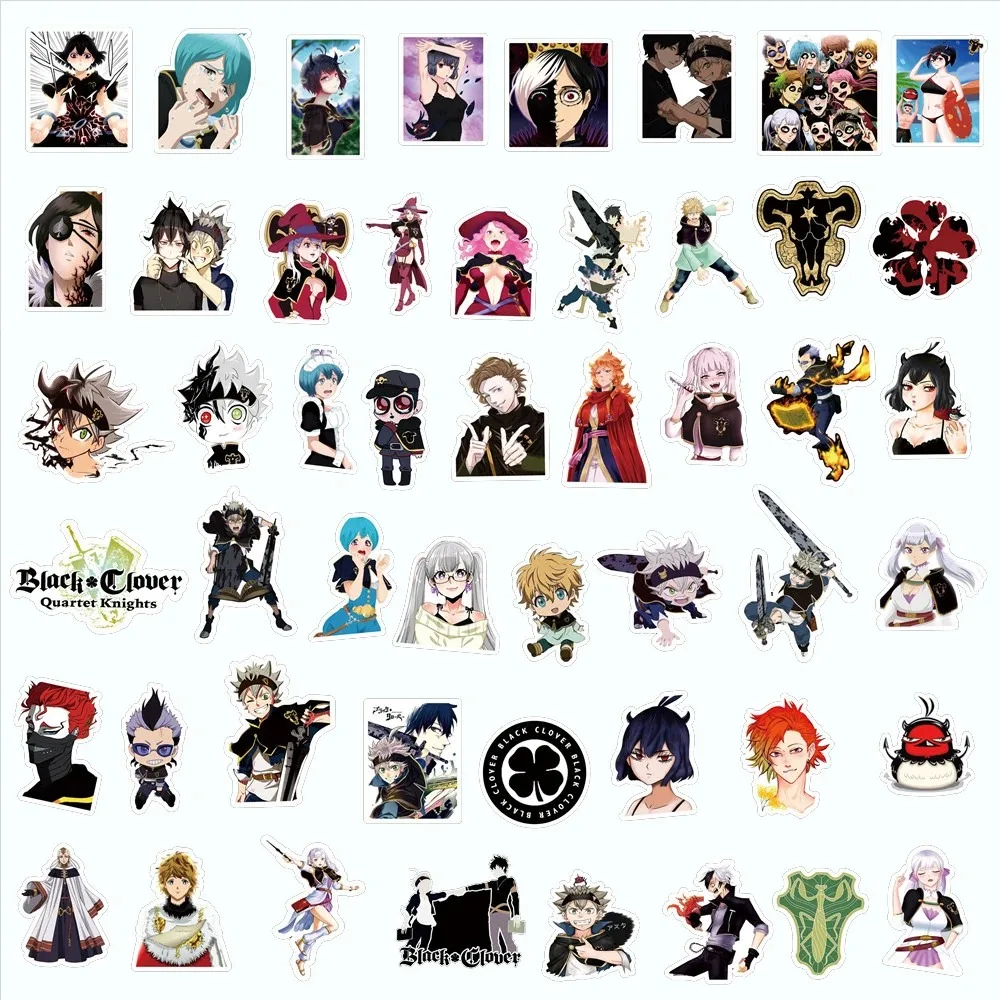 10/30/50/100pcs Cool Anime Black Clover Stickers Cartoon Graffiti Kids Decals Water Bottle Phone Case Luggage Cute Asta Sticker