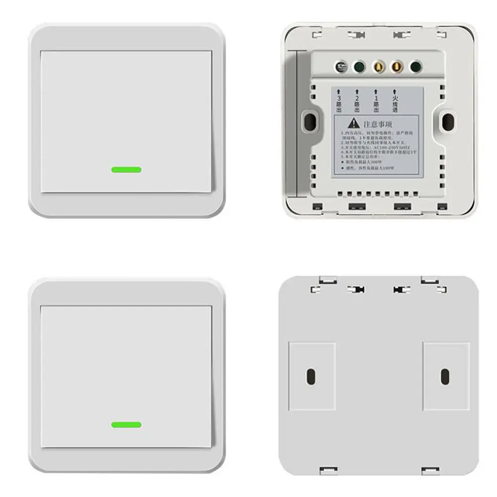 1Set Wireless No Wiring Light Switch 50M Through Panel Flame Retardant Long Life Replace