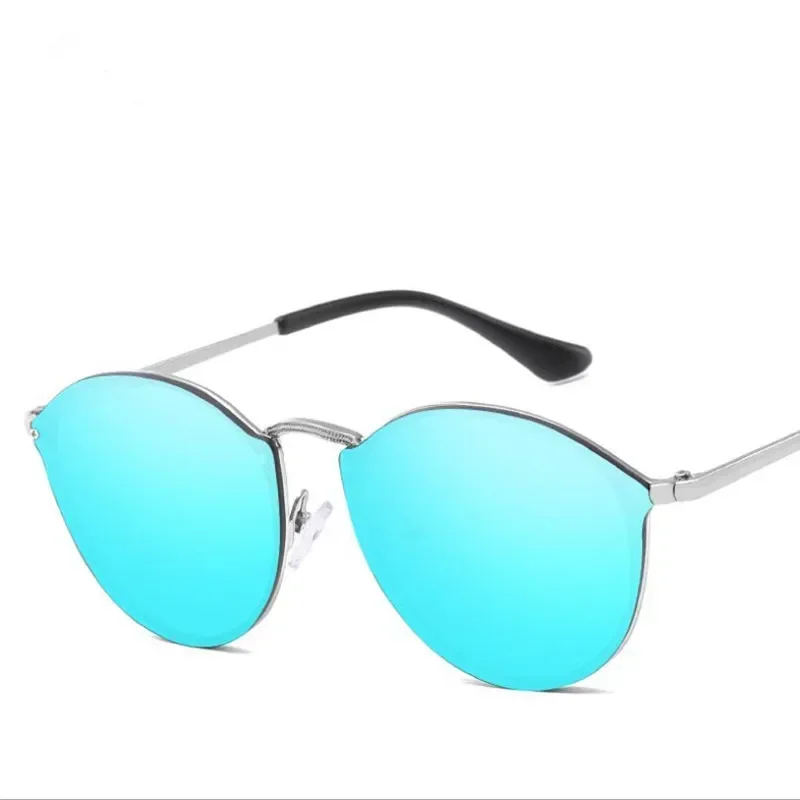 Ladies Cat Eye Sunglasses Brand Design Metal Legs Mirror Rimless Sun Glasses for Women Shades Oculos Gafas UV400