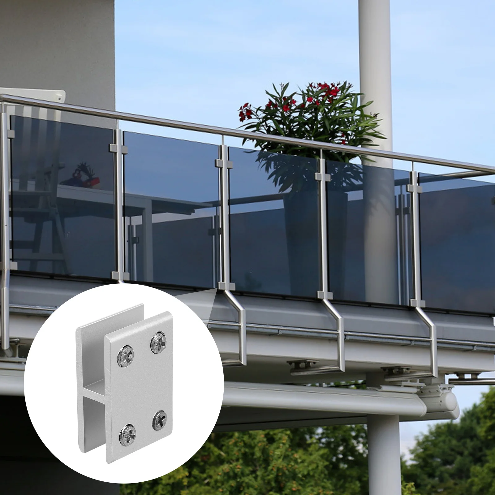 

4Pcs Glass Clamp Bracket Aluminium Alloy 10-12Mm Thick Glass Shelf Clips Strong Sturdy Rustproof Panel Fixed Holder