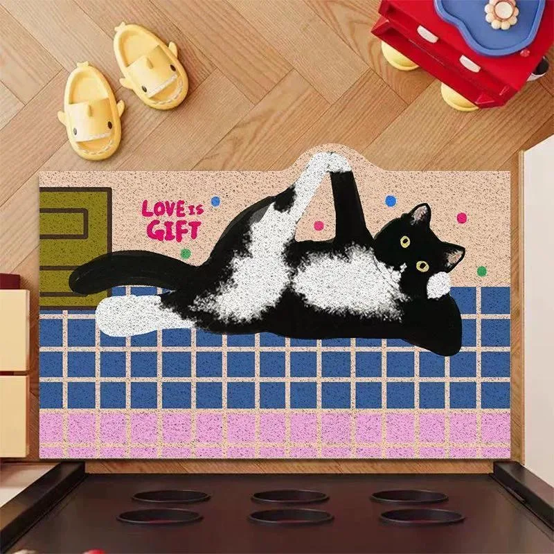 

Indoor Entrance Mat Cusizable Wear-Resistant Tangle-Free Silk Circle Doormat Home Use Dirt-Resistant Footpad Carpet