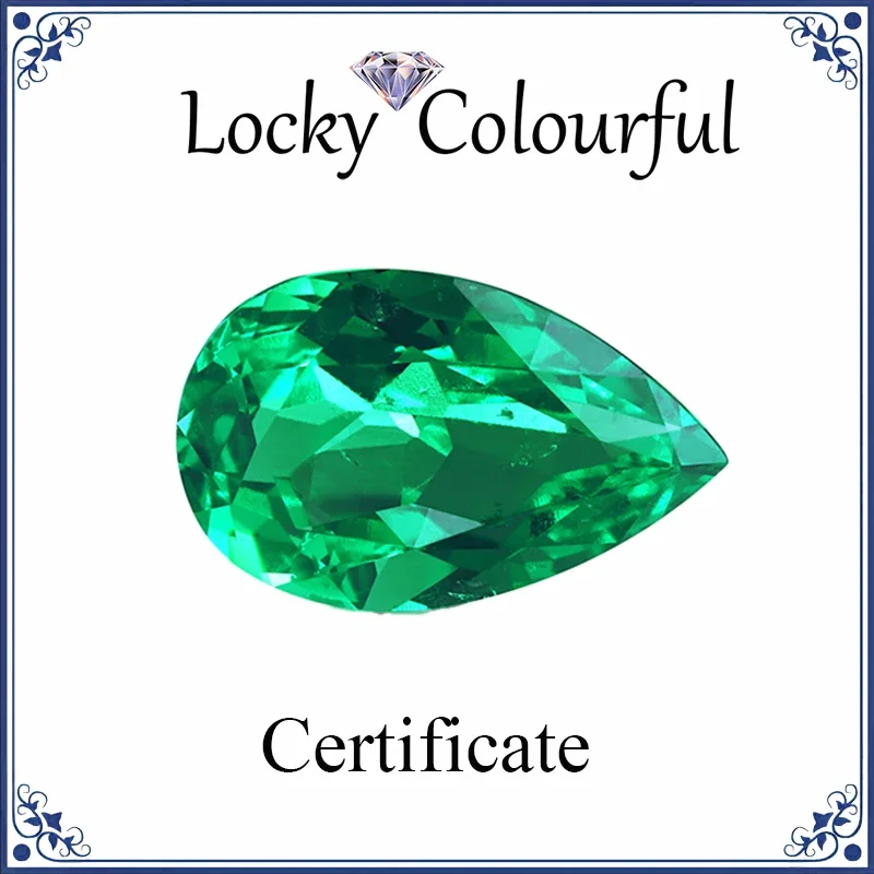 

Lab Grown Colombia Emerald Pear Shape Charms Beads Top Quality DIY for Jewelry Making Earrings Rings Selectable AGL Certificate