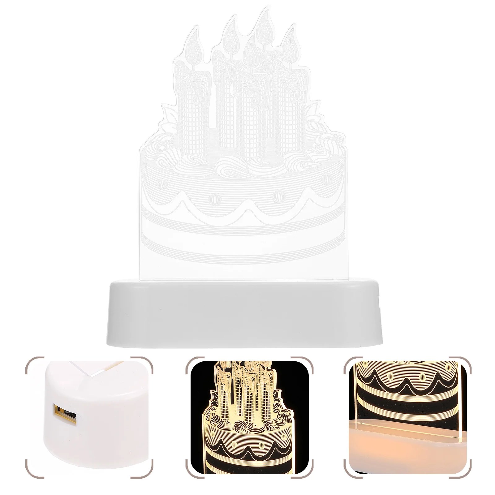 

3D Cake Lights LED Decorations Birthday Gifts nament C Trunk Safe Material Warm Atmosphere Excellent Craftsmanship