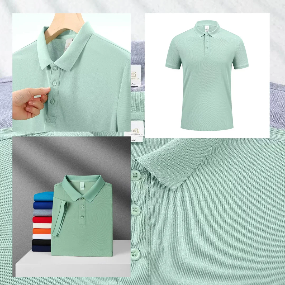 

Summer Polo Shirts Men S-4xl Quick Dry Short Sleeve T-Shirt Elasticity Breathable Cool Ice Silk Polo Shirt Male Purple 18 Colors