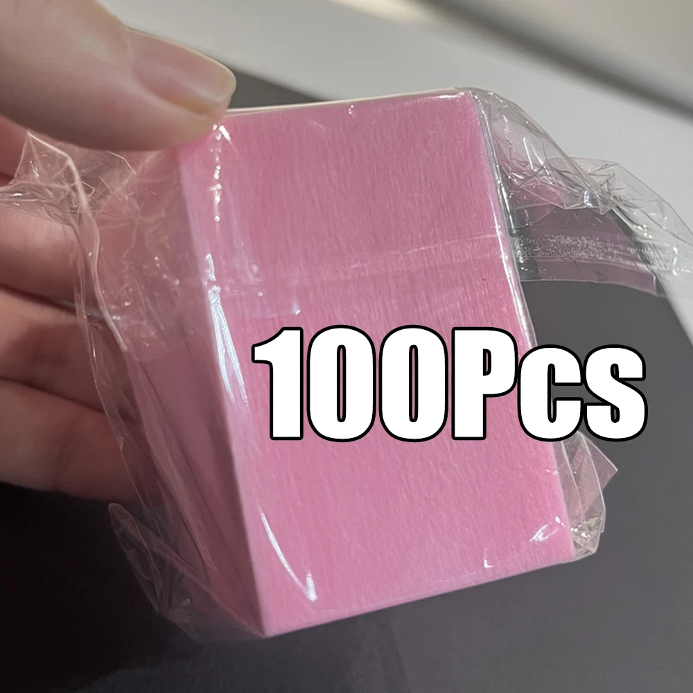 100 pièces/ensemble professionnel non pelucheux ongles tampons de coton blanc/rose/vert lingettes dissolvant d'ongles doux UV Gel vernis élimination papier lingettes
