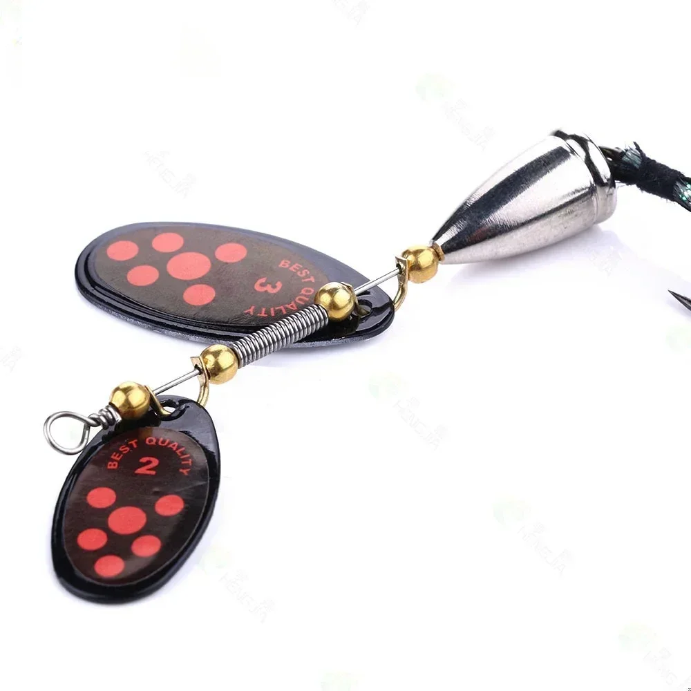 65mm 13g Rotating Metal VIB Jumping Spoon Fishing Lure Isca Double Sequin Rocking Feather Hook Bass Bait