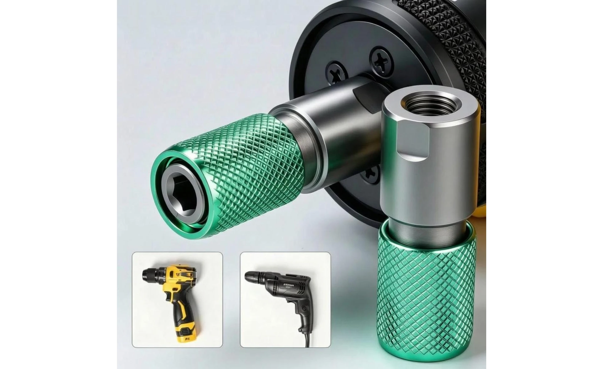 Hex Socket Adapter Quick Lock Self-Locking Drill Adapter Power Tool Accessory Silver Hex Socket Adapter Quick Lock Self-Locking Drill Adapter Power Tool Accessory Silver
