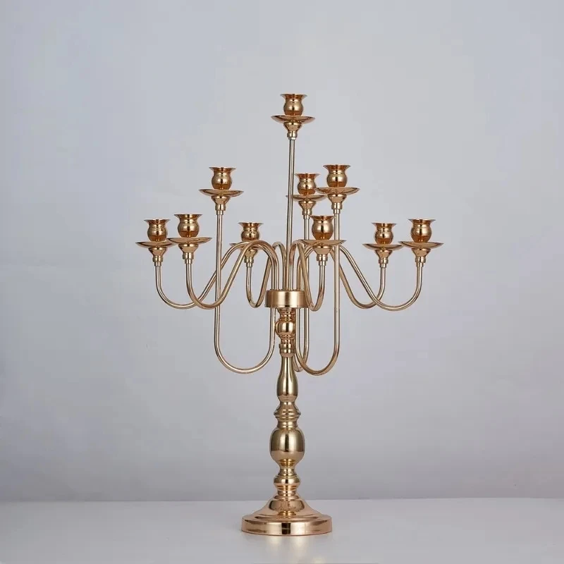 Metal Candelabra 10 Heads Candlestick Wedding Table Centerpiece Luxury Candle Holder Pillar Stand Road Lead Party Decor