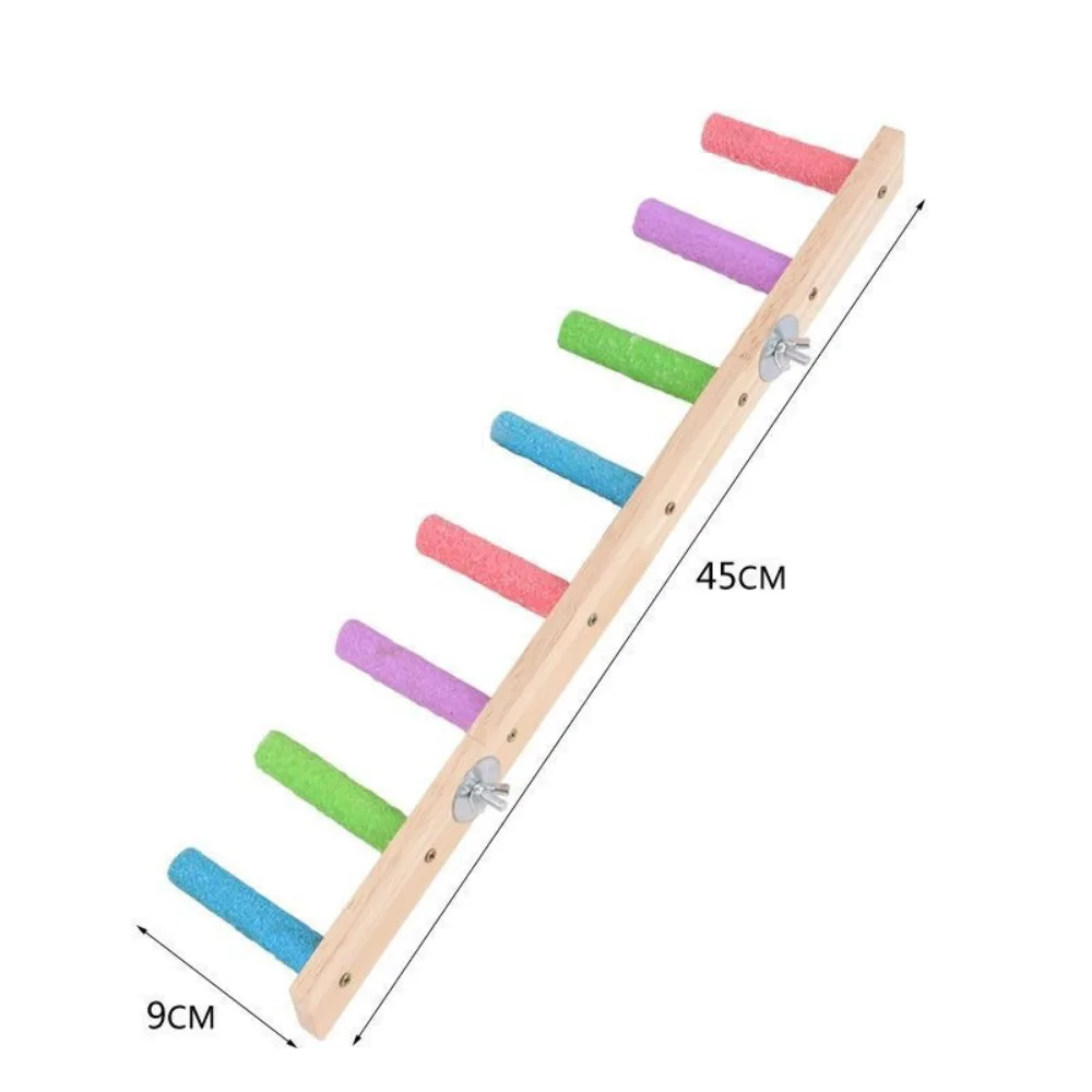 4/6/8 Step Bird Ladder Colorful Perches Wood Bird Climbing Climbing Structure Beak And Claw Grinding Parrot Ladder