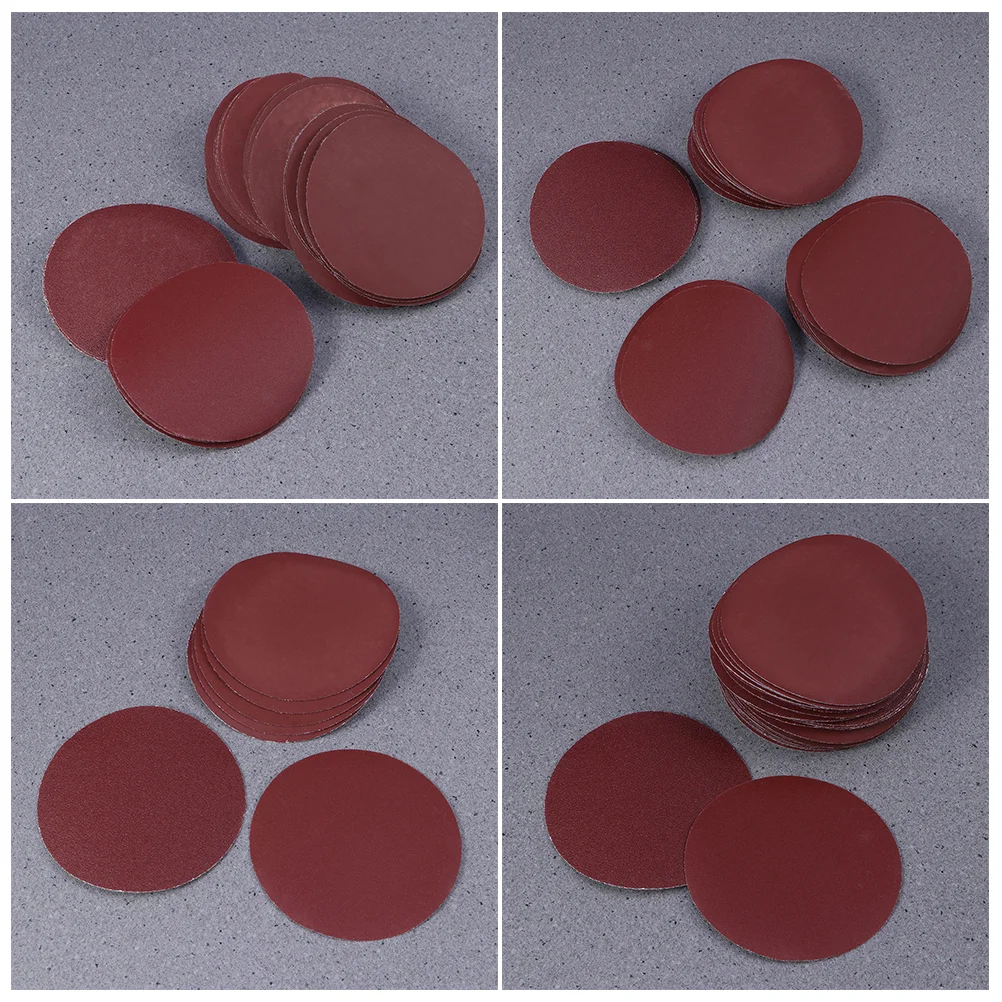 35 in 1 Mixed Grits Round Self-stick Sanding Sheets Sandpaper Pads (Dark Red) Sanding discs round sanding paper