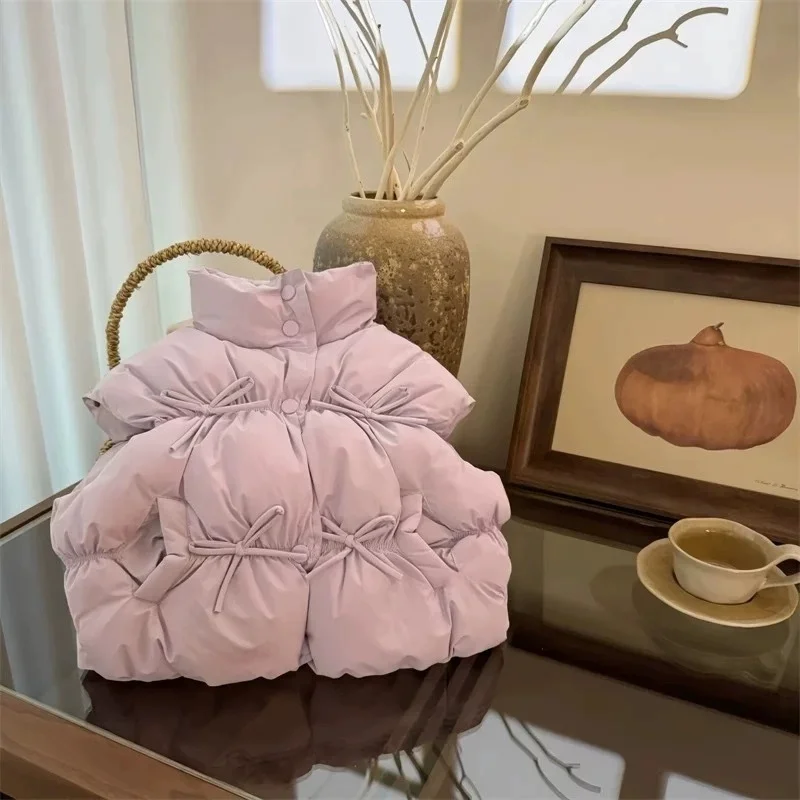 

HoneyCherry Girls Solid Colour Waistcoat Autumn and Winter New Fashionable Children's Cotton Vest Winter Girl Baby Warm Vests