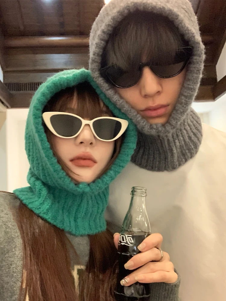 Warm Knitted Winter Hat Scarf  Women's Ear Protection Baroque Cap Autumn New Style Casual round Top No Brim Hat