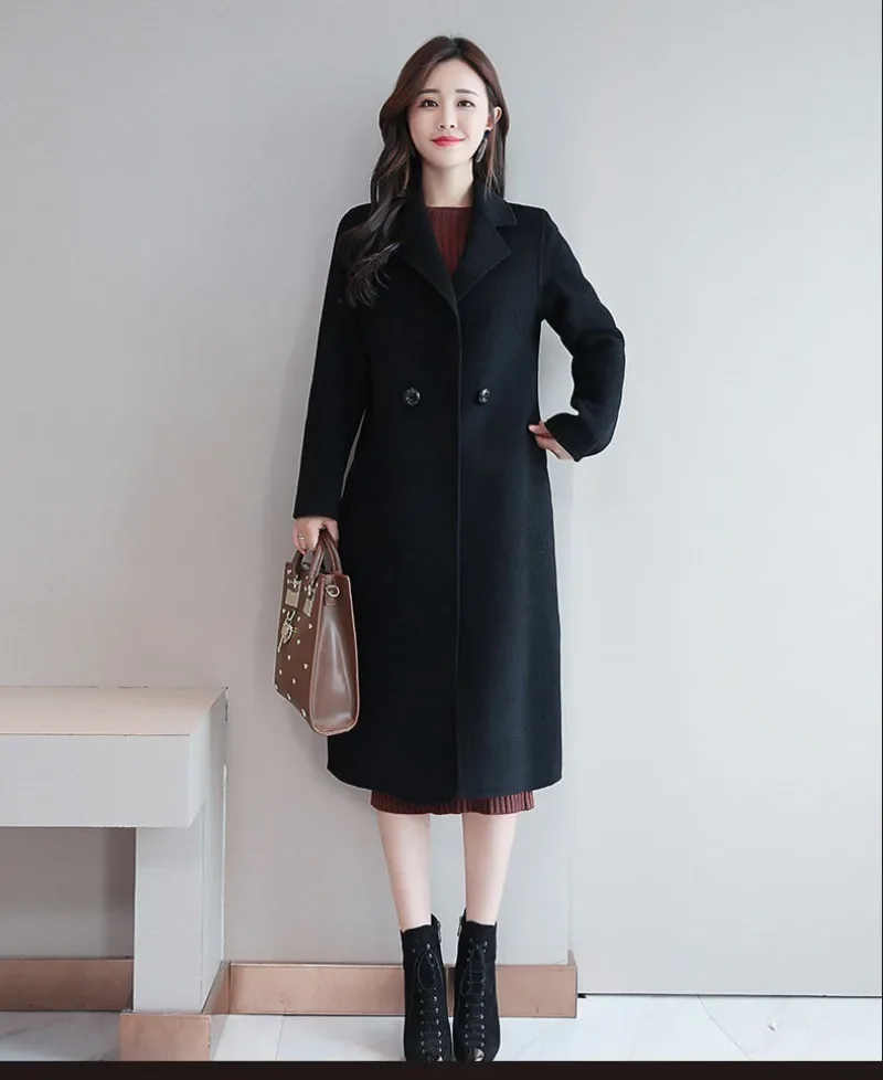 Women Simple Mid-Length Coats Spring Autumn Solid Colors Single Button Blend Coats New Chic Loose Casual Jackets Fashion Jackets