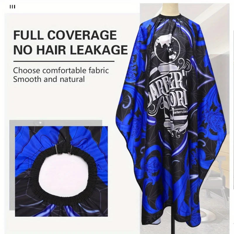 Professional Haircut Apron，Hairdresser Gown，Splash-proof Anti-static Retro Printed Pattern Cloth，Durable polyester fiber-Styling