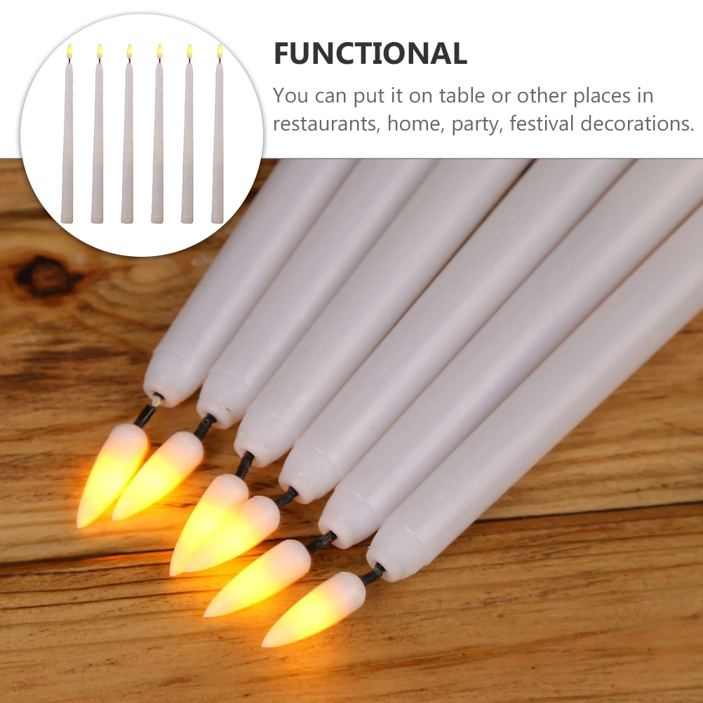 

6 Pcs LED Light Flickering Candles Flameless Electric Halloween Mini Decorative Lights Table