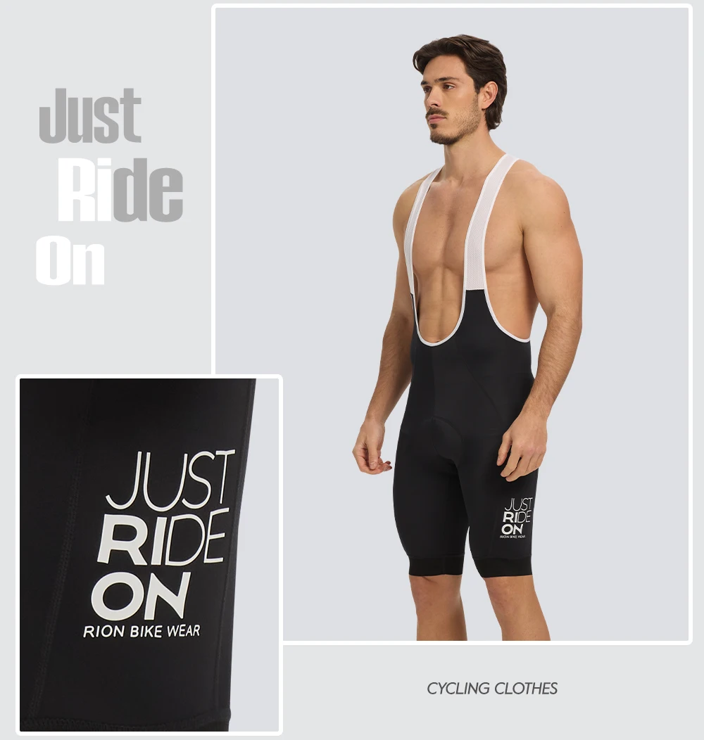 RION Herren Radsport-Trägerhose Rennrad MTB Tights Dolomiti 8H Polsterung Pro Fahrradbekleidung Sommer Sportbekleidung Atmungsaktiv – Detail 10