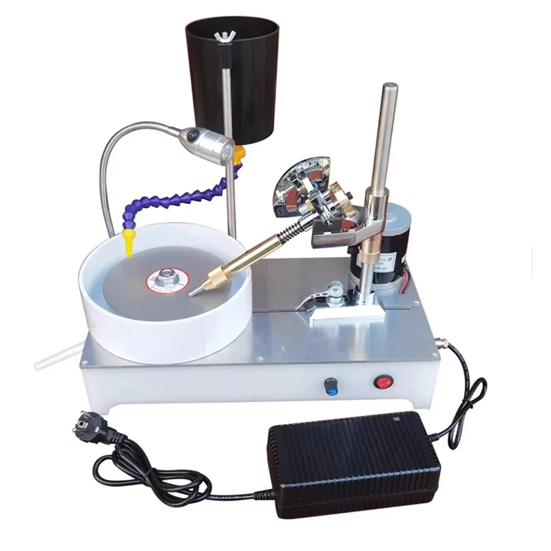 ماكينة طحن الأحجار الكريمة الصغيرة 120 وات 2800 دورة في الدقيقة أداة تلميع المجوهرات مطحنة اللفة المسطحة لعمل قطع الأحجار الكريمة