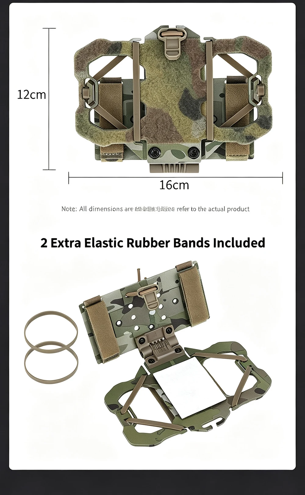 Taktisches Navigationsboard MOLLE-Halterung Handyhalter Taktische Weste Universelle Faltbare Telefonhalterung Airsoft – Detail 6