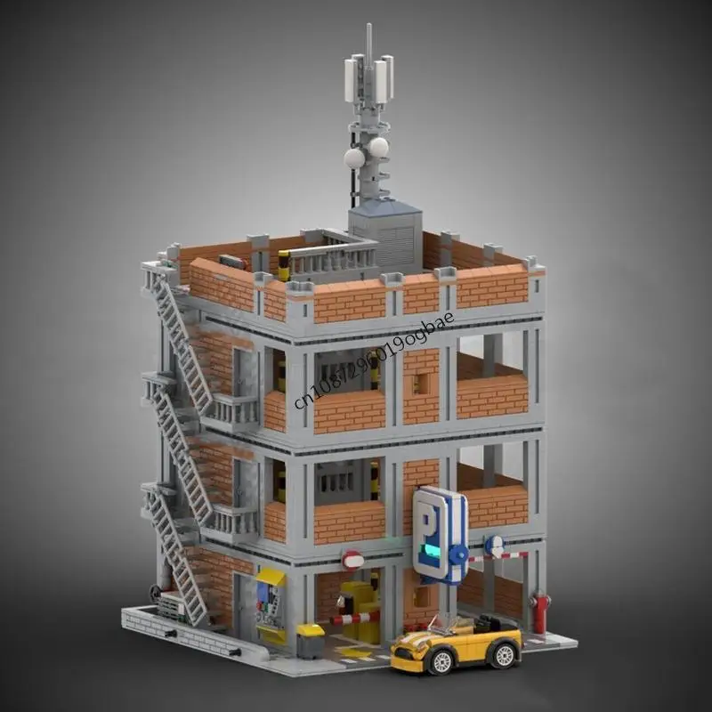 Nowy model parkingu na dachu, 2685 elementów, popularny model ulicy, klocki MOC, puzzle do samodzielnego montażu, kreatywne pomysły, zabawki dla dzieci, prezenty urodzinowe