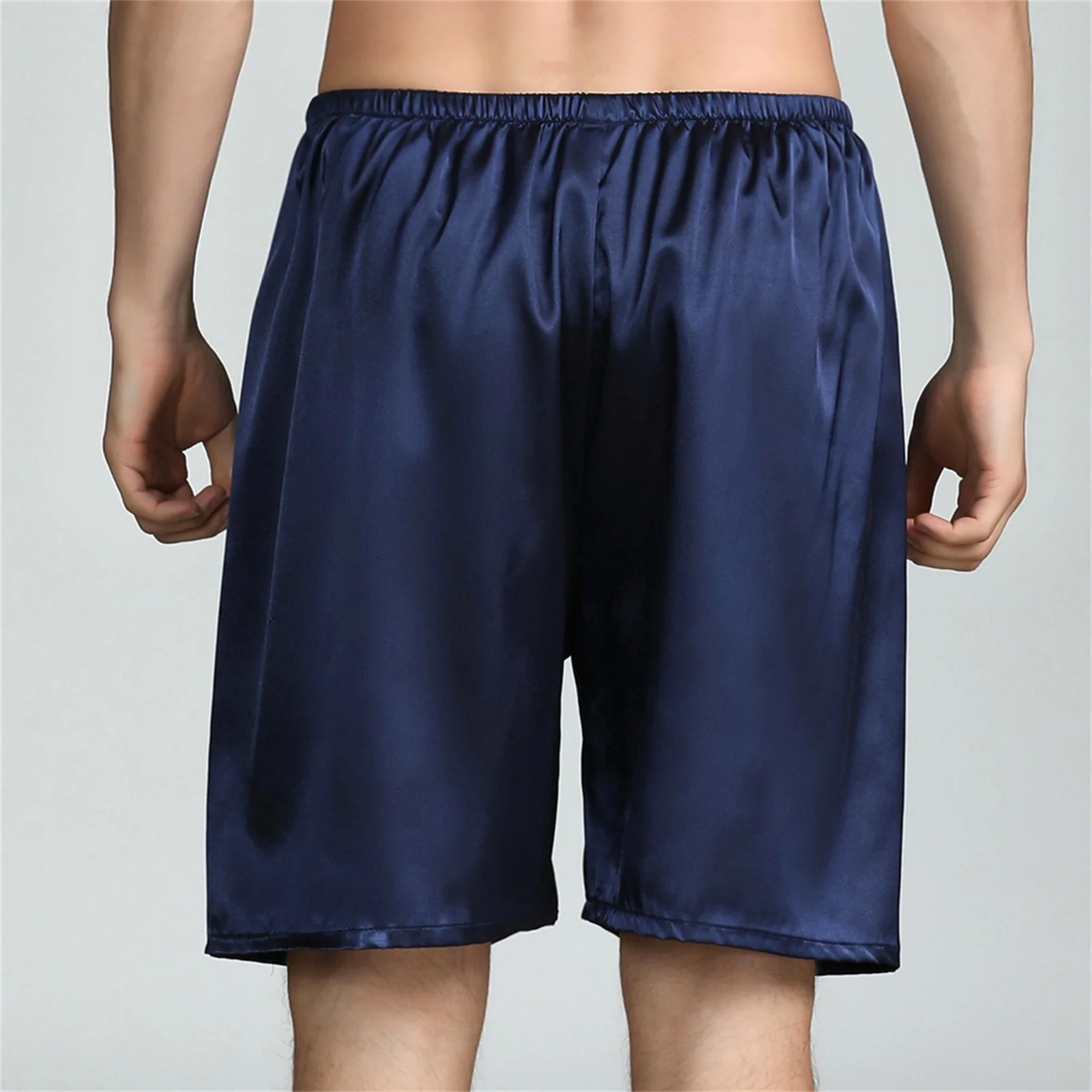 Men Loose Shorts Solid Colors Casual Sports Bottoms Summer Ice Silk Sleepshorts Home Running Pants  Plus size L-7XL image 4