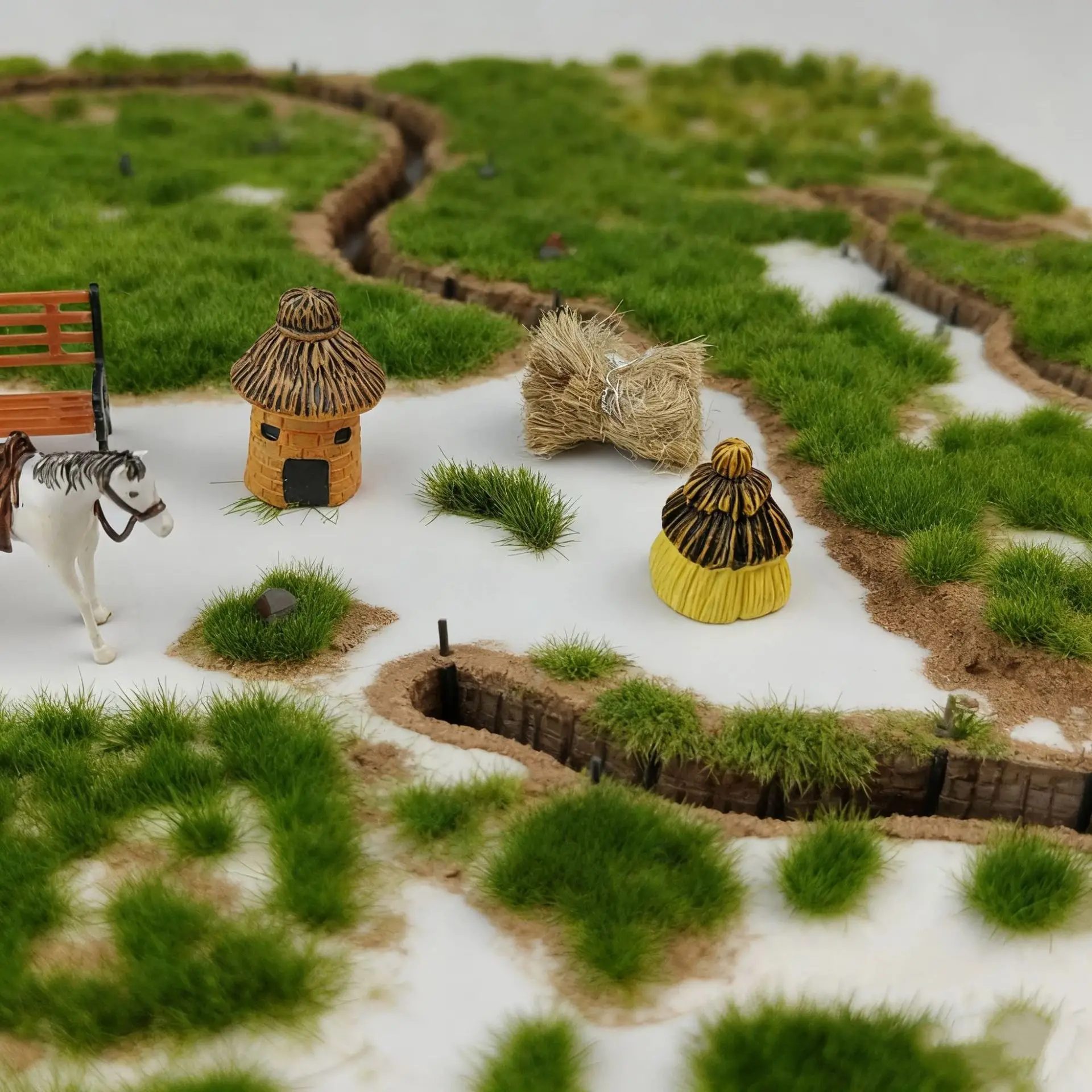 8MM Unregelmäßige Gras Cluster Modell Kits Saison Gras Pflanze Landschaft Sand Tisch Materialien Diorama Zubehör 58 Teile/schachtel