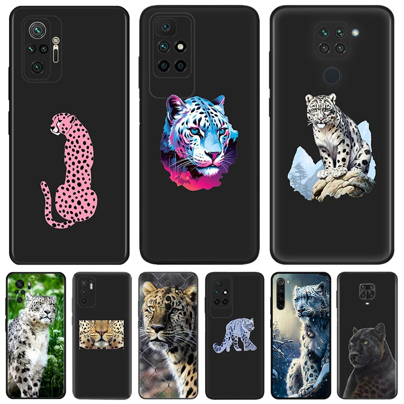 Phone Case For Redmi Note 10 9 9s 8 8t 9t 10s 9c 9a 7 10c Pink White leopard Xiaomi 10t Pro Note10 Lite Shell Black Cases Cover