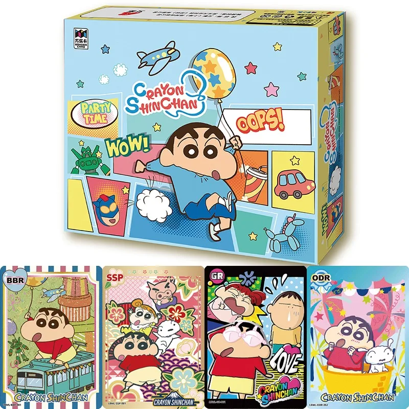 WANLEKA Genuine Crayon Shin-chan Cards Fun Pack Party Theme Series Cards Animation Character Collection Cards Kids Toy Gift