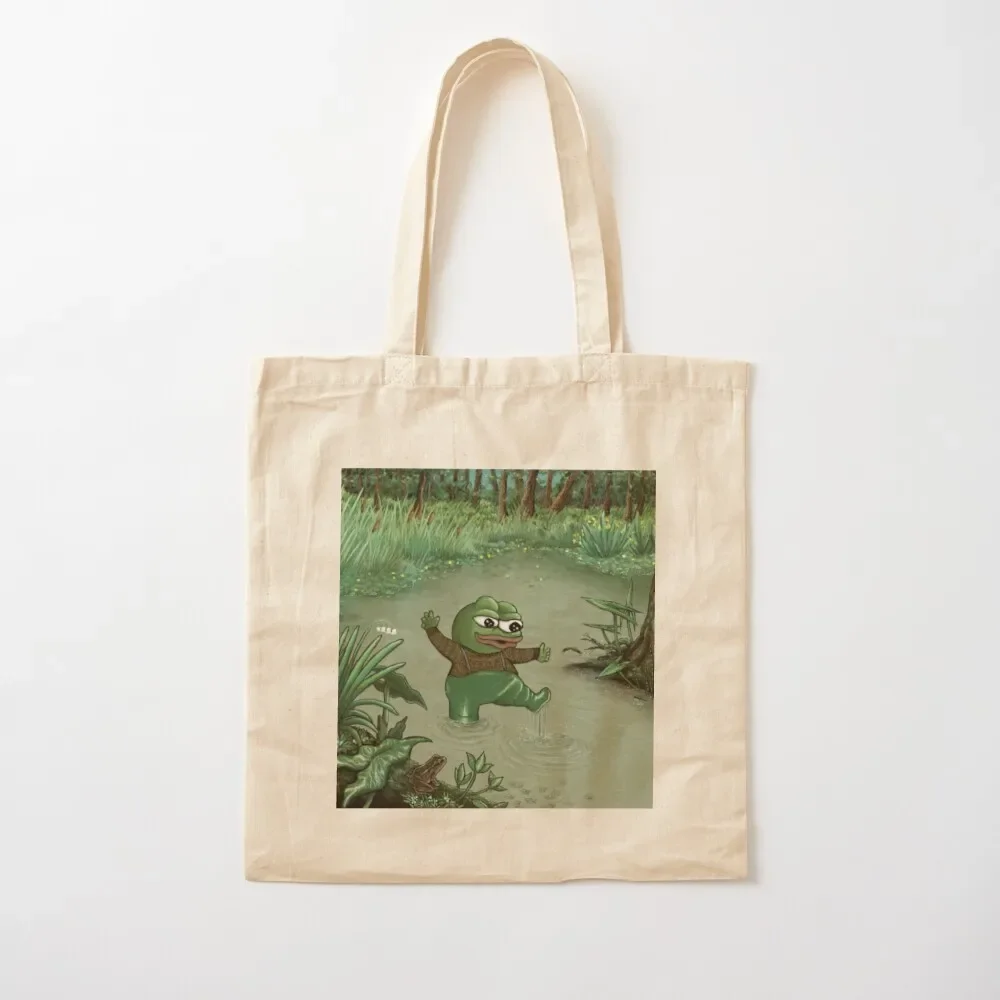 

Happy Pepe The Frog Tote Bag Big bag the tote bag