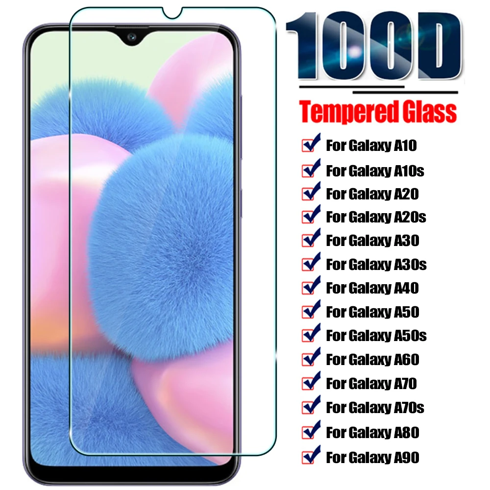 1Pcs HD Screen Protector For Samsung Galaxy A10 A20 A30 A40 A50 A60 A70 A80 A90 Tempered Glass For Samsung A10s A20s A30s A50s