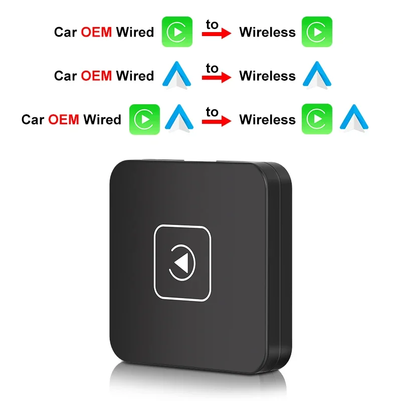 FLIXIVI 2in1 Wireless Mini Carplay/Auto Box Dongle Wired To Wireless for Audi Toyota Mazda Nissan Chevrolet Suzuki Subaru Ford