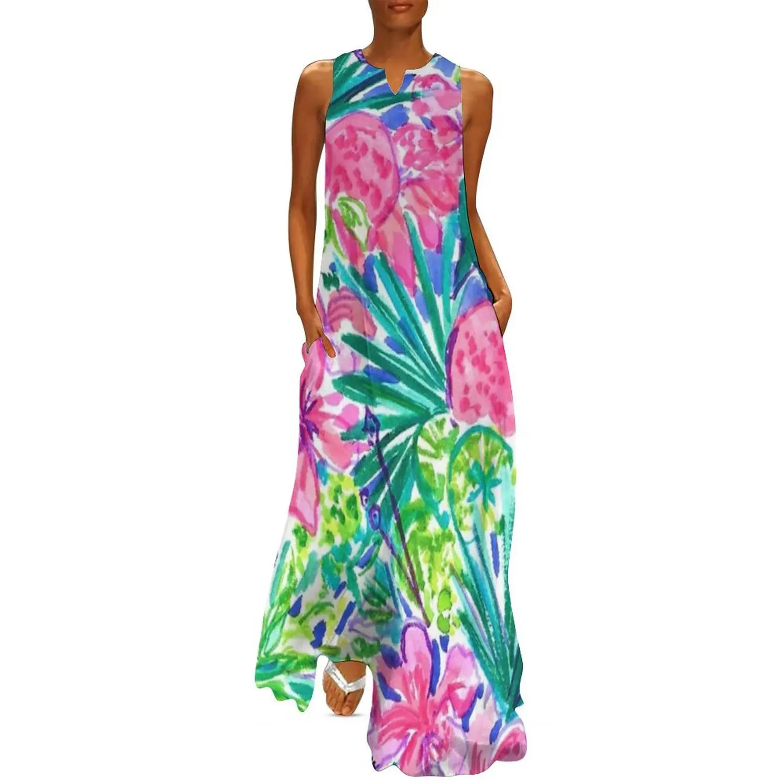 

Island Pulitzer Leaf Long Dress women's evening dresses luxury dress women's clothing summer 2025 novelties
