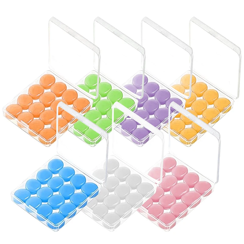 16PCS Silicone Ear Plug Reusable Silicone Wax Earplugs Swimming Moldable Earplugs Noise Reduction Cancelling Sleeping Protection