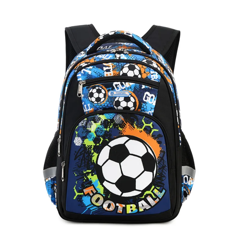 Orthopedic Primary School Bag for Boys Girls Football Print Lightweight Children\'s Backpack Large Capacity Kids Rucksack Mochila