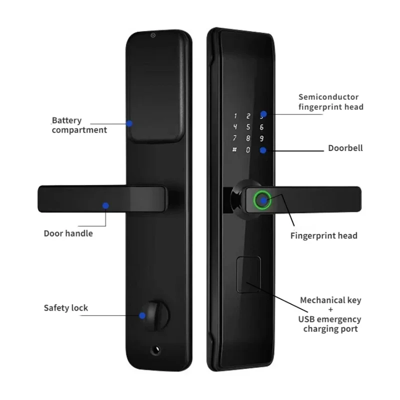 TTLock inteligentny odcisk palca cyfrowy biometryczny zamek drzwi bezkluczykowy z aplikacją Bluetooth hasło inteligentne zamknięcie do bramy