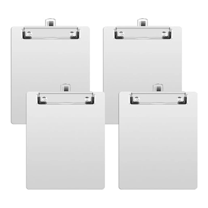 4-Pack Silver Clipboard A5 Size Clipboards With Pen Holder, Suitable For Offices, Restaurants, Schools And Laboratories