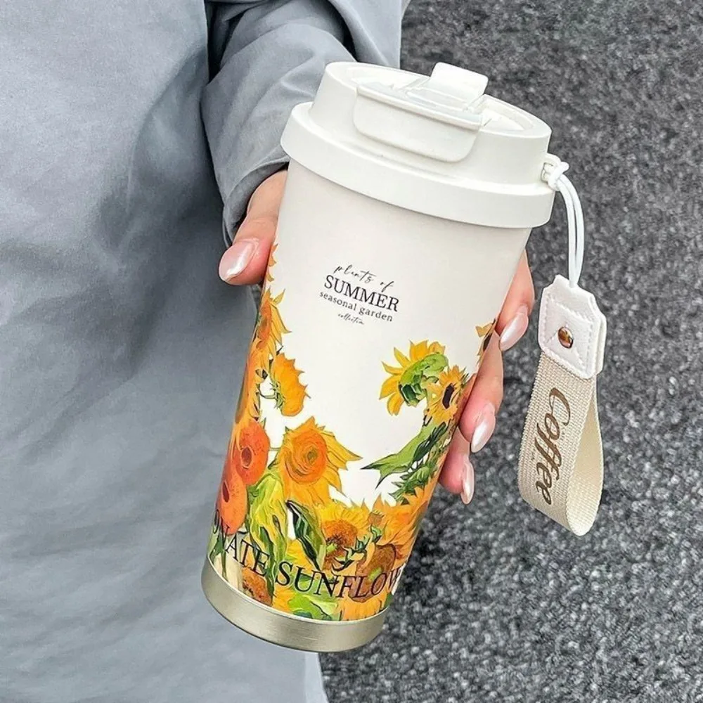 New 530ml Coffee Cup Double-layer Stainless Steel Thermal Cup Portable Large Capacity Vacuum Mug Travel