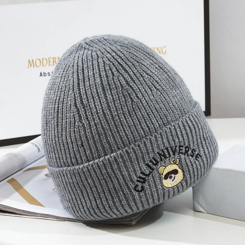 النسخة الكورية قبعة محبوكة دافئة، وجه المرأة تعزيز قبعة صوفية صغيرة، قبعة الخريف والشتاء الباردة للرجال، الباردة والفوز في الهواء الطلق #4