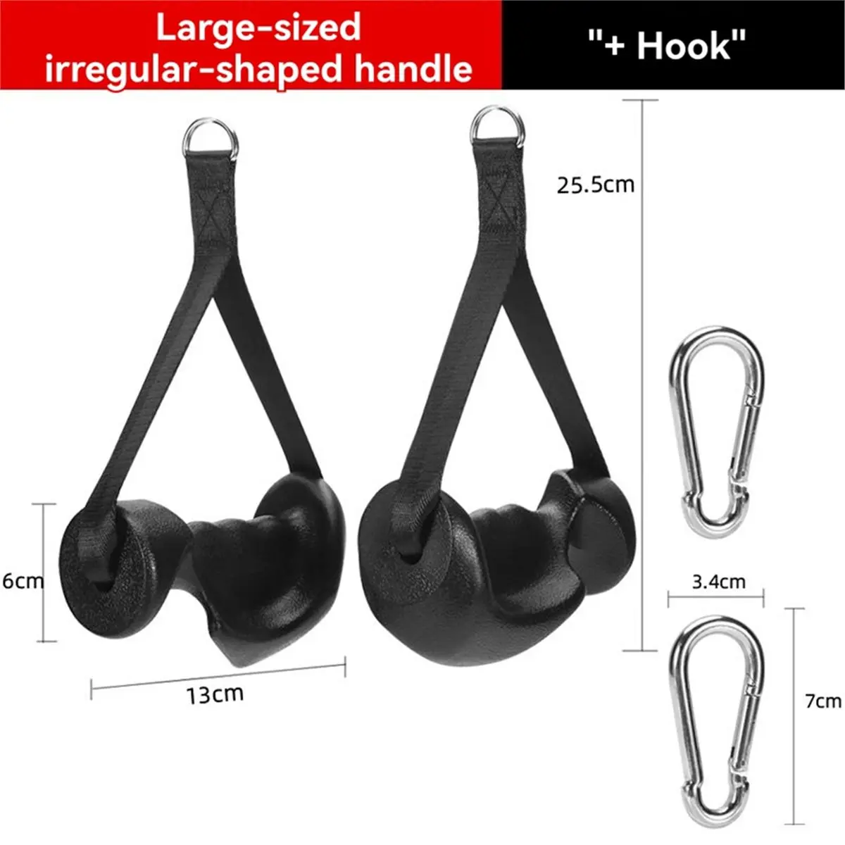 ABYB 2 Pcs Ergonomic Exercise Handles, Resistance Band Handles Cable Machine Attachments for Gym Pulley Machine