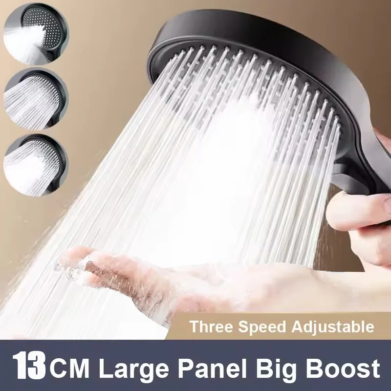 

Набор насадок для душа с большой панелью высокого давления, 3 режима, регулируемый водопад с большим расходом, ручной душ под давлением, аксессуары для ванной комнаты