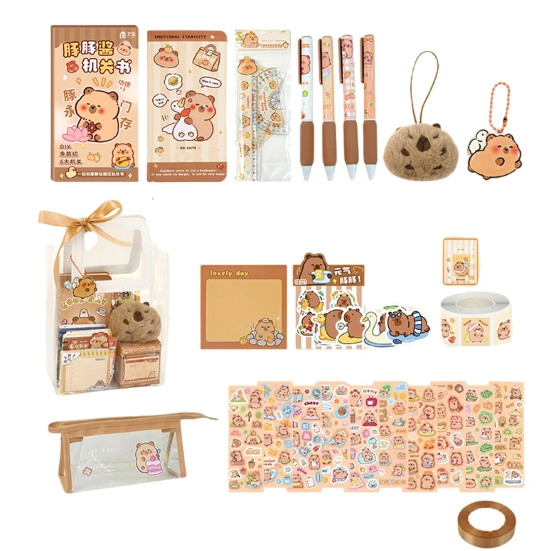 fournitures scolaires pour enfants, 73/105/127 pièces, comprend petit carnet notes, stylo à bille en papier,