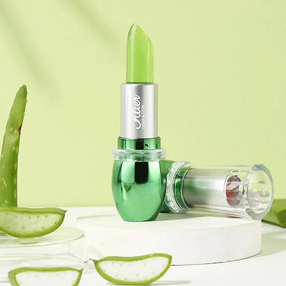 Aloe Vera Color Changing Lipstick Moisturizing Magic Jelly Lip Gloss Non-stick Cup Temperature-Activated Lip Balm Lips Make UP