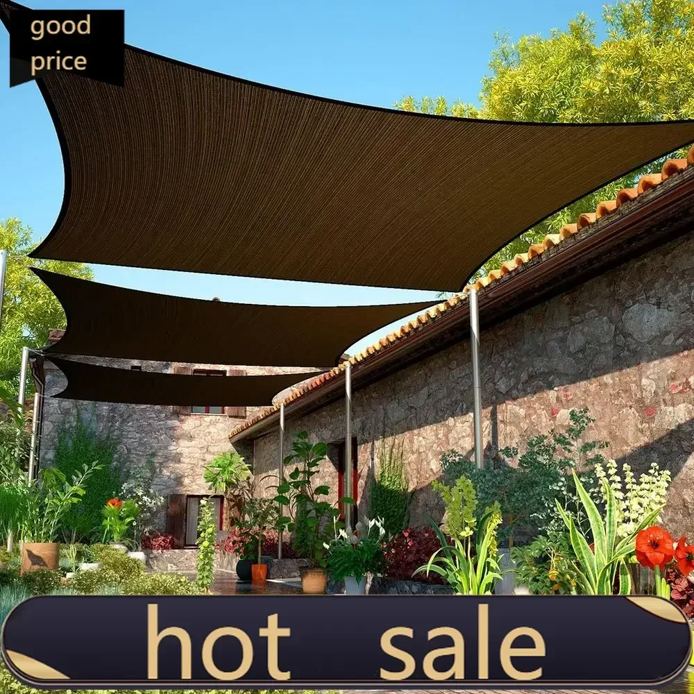 Activity pricePopular16ft x 16ft Durable Brown Sun Shade Sail, UV Protective, Water and Air Permeable, Suitable for Carports an