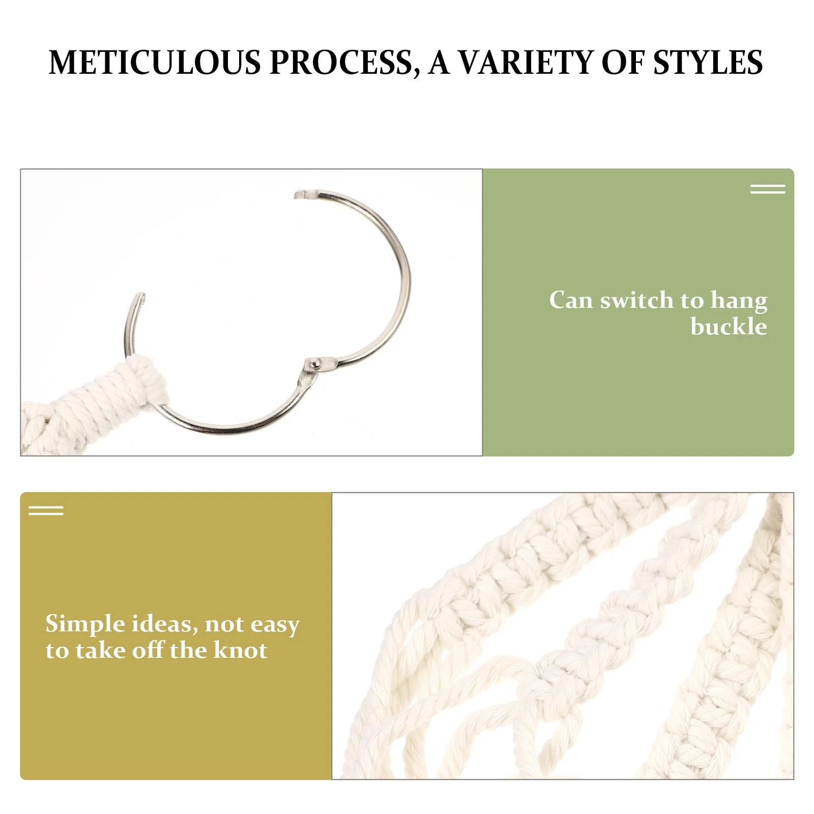 

3pcs Cotton Rope Hanging Basket Flower Pots Nets For Indoor Outdoor Plants Macrame Planter Baskets Decor White