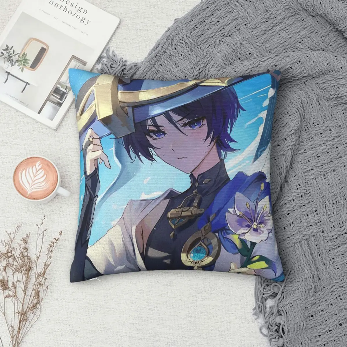 Scaramouche And Wanderer Game Square Pillowcase Cushion Cover Pillow Case Throw Pillow Cover for Home Sofa Living Room