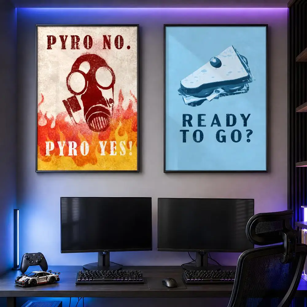Game T-Team Fortress TF2 Valve Multiplayer FPS Poster PP Self Adhesive Decorative HD For Garage Gaming Room Living Room Gift