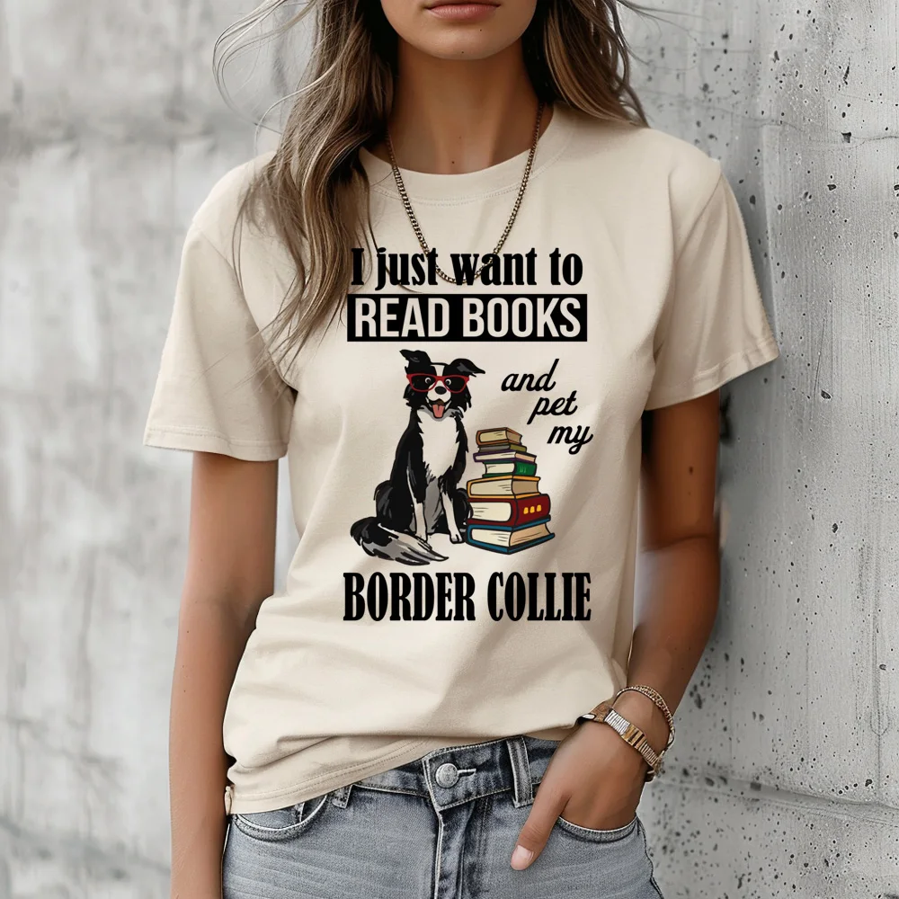 

Border Collie top women harajuku funny manga tshirt female streetwear y2k manga clothes